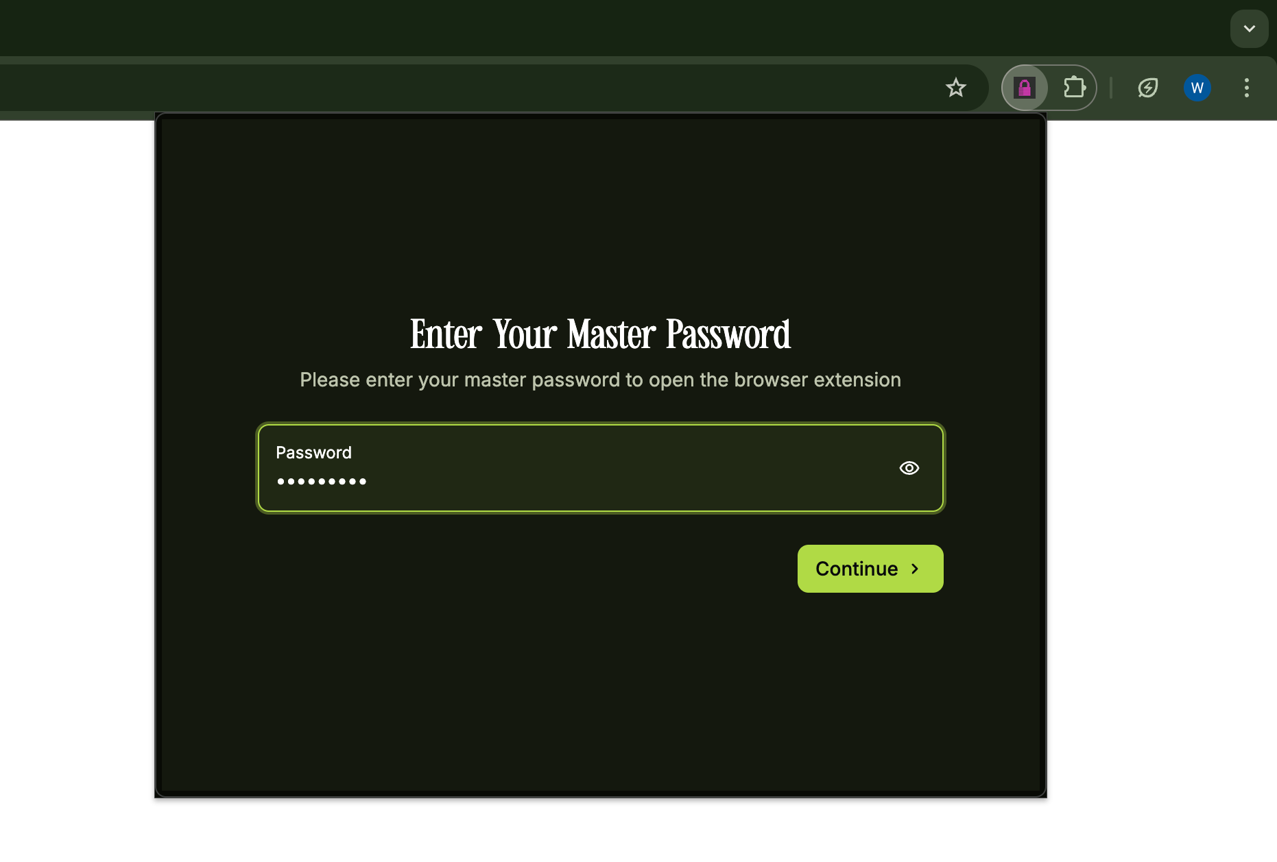 Sign in to the browser extension